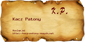Kacz Patony névjegykártya